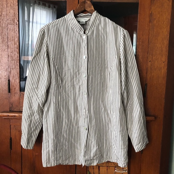 Melrose Studio 100% silk vertical railroad stripe - Picture 4 of 8